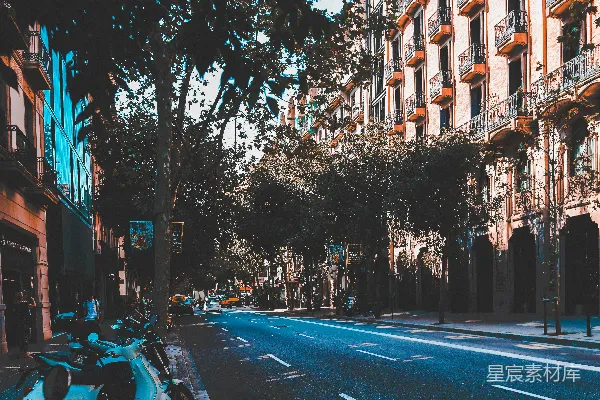 高清摄影 阳光下的城市街道
