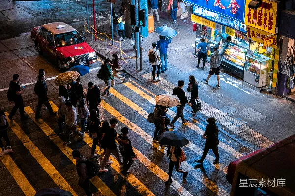 高清摄影 夜晚香港的街头巷尾