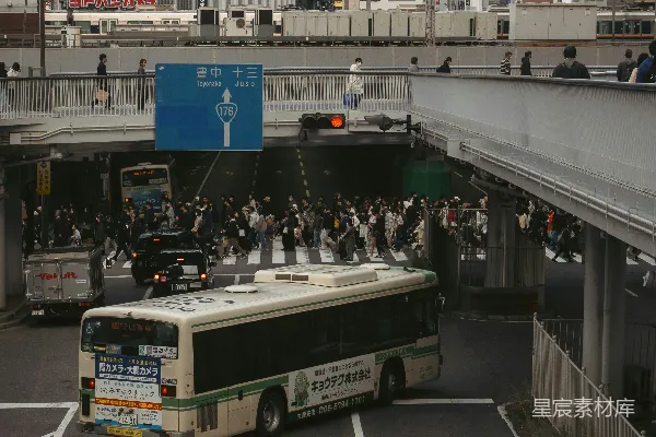 高清摄影 城市繁忙街道的日常一幕