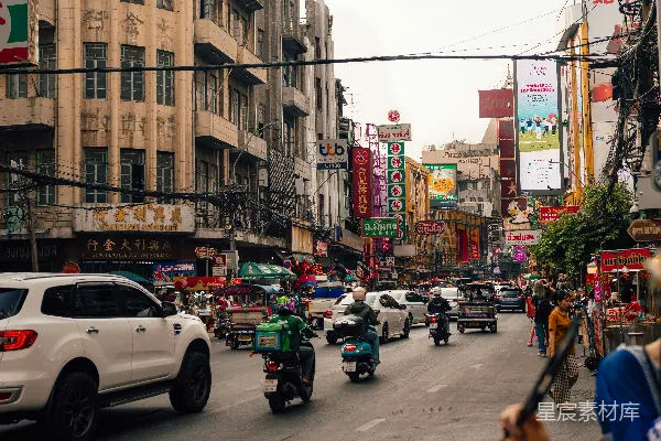 高清摄影 繁忙的街头市景