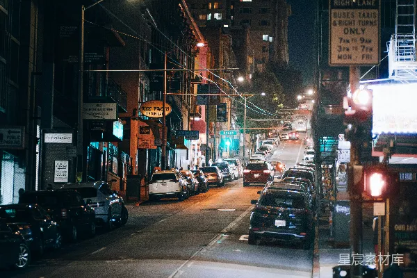 高清摄影 城市夜晚的街道
