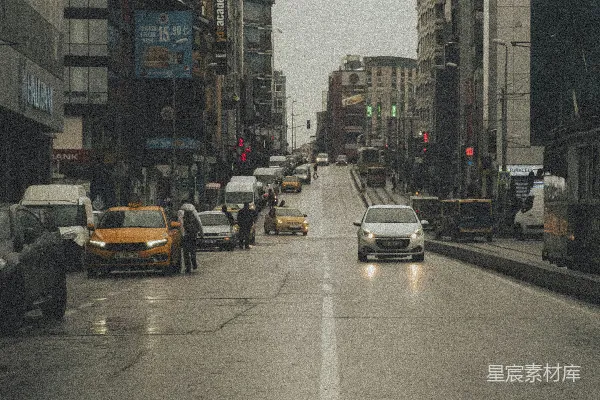 高清摄影 城市街景中的雨天
