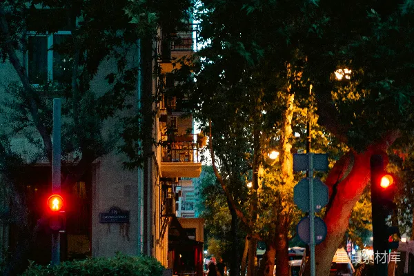 高清摄影 夜色中的城市街道