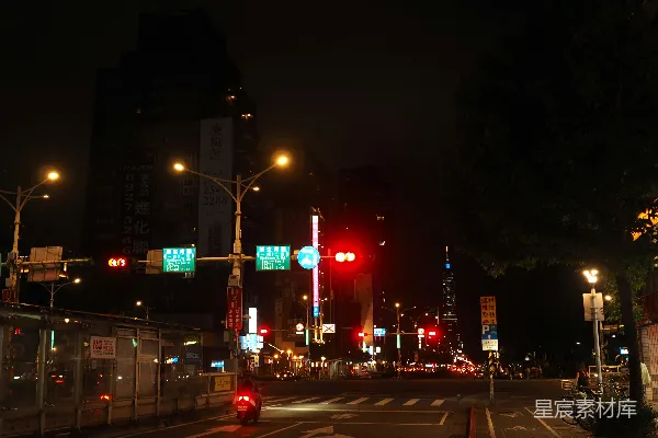 高清摄影 台北夜景，台北101建筑