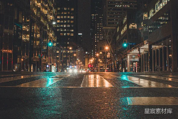 高清摄影 夜幕下的城市街道