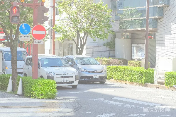 高清摄影 城市街景与交通标志