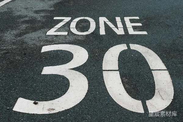 高清摄影 30公里限速标志