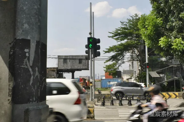 高清摄影 城市街景中的交通信号灯