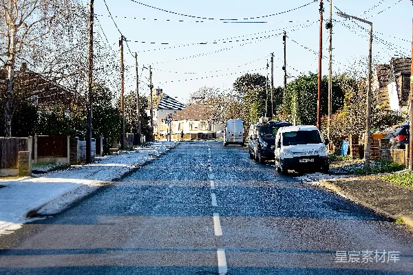 高清摄影 清晨的住宅区街道