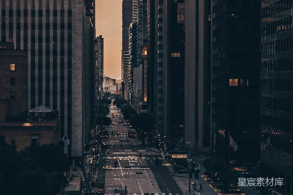 高清摄影 城市黄昏的繁忙街道