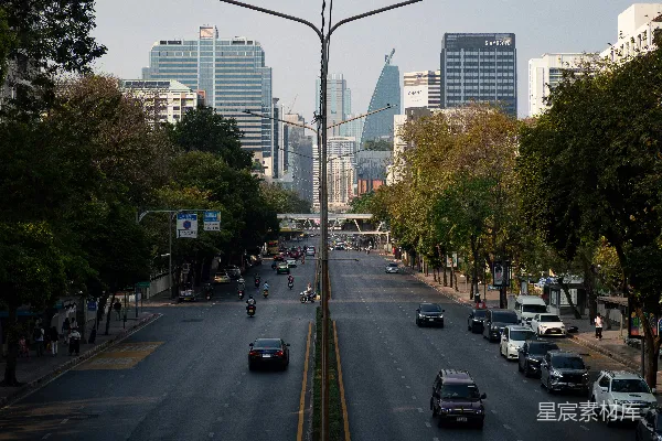 高清摄影 城市街道与高楼林立的景象
