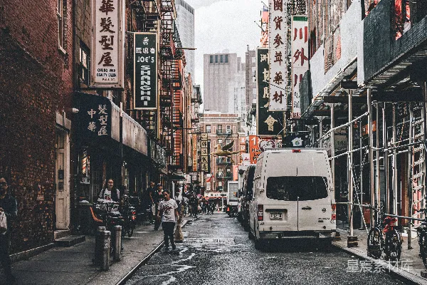高清摄影 纽约唐人街的一角