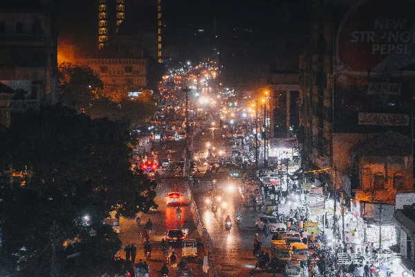 高清摄影 夜幕下的繁忙城市