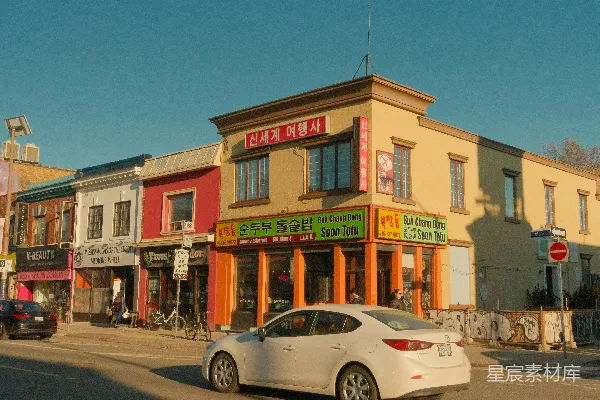 高清摄影 多伦多街头的韩国美食店