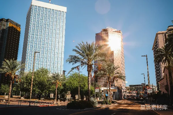 高清摄影 阳光下的城市街景