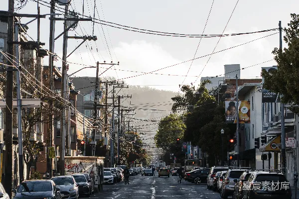 高清摄影 城市街道的日落景色