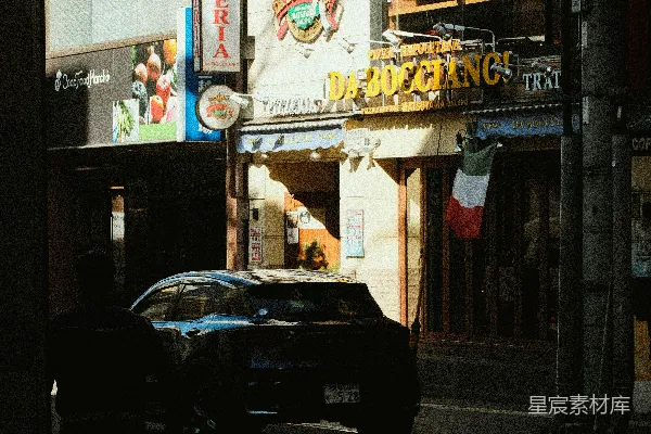 高清摄影 城市角落的披萨店