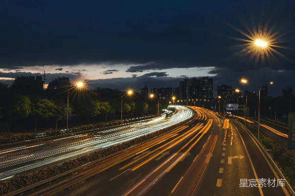 高清摄影 夜幕下的城市高速公路