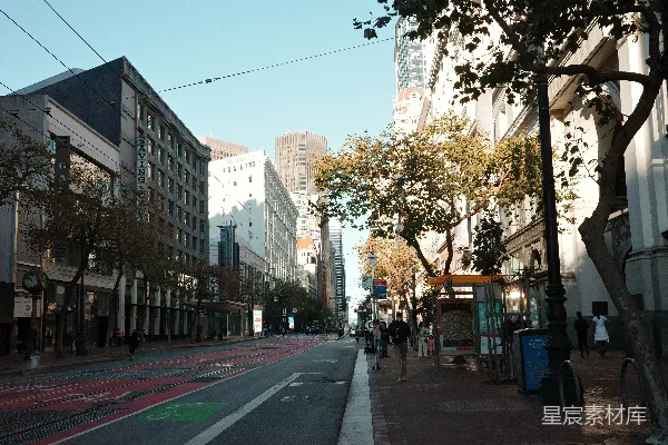 高清摄影 城市街道晨光下的宁静