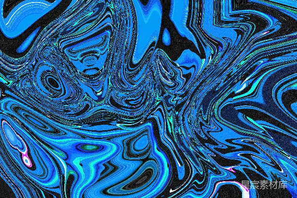 高清摄影 蓝调流动：抽象艺术