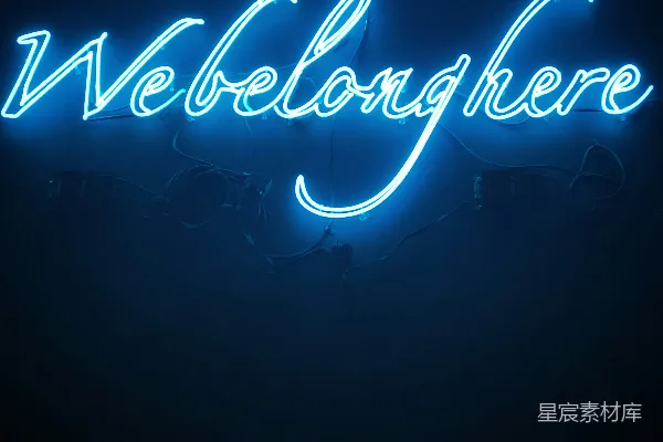 高清摄影 We Belong Here Neon Sign