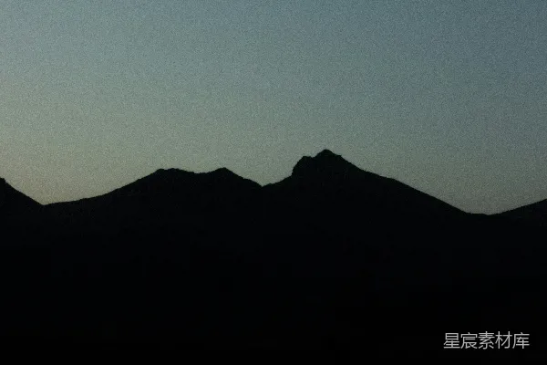 高清摄影 夜幕下的山影