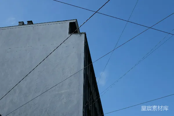 高清摄影 蓝天下的建筑角落