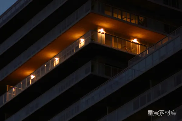 高清摄影 夜幕下的高层建筑