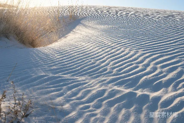 高清摄影 雪地里的波浪线