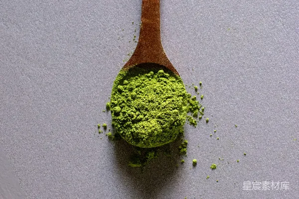 高清摄影 抹茶粉与木质勺子