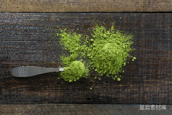 高清摄影 抹茶粉与木勺