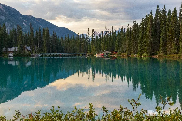 高清摄影 晨光中的静谧湖景