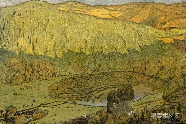 高清摄影 乡村风景插画