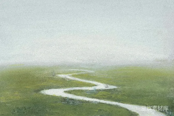 高清摄影 蜿蜒的河流与雾气