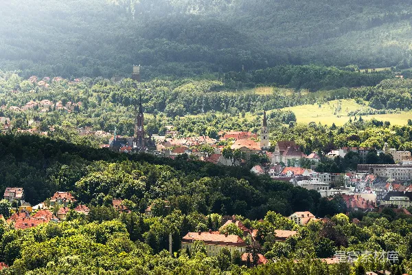高清摄影 绿意盎然的山城全景