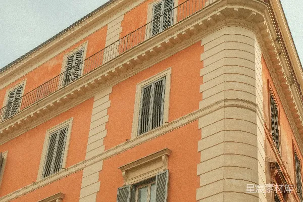 高清摄影 意大利风格建筑一角