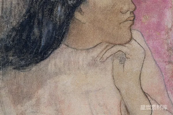 高清摄影 沉思的女性素描