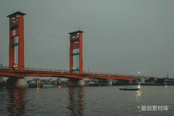 高清摄影 夕阳下的安蓬桥