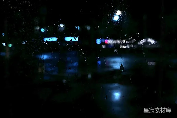 高清摄影 雨夜车窗下的城市光景