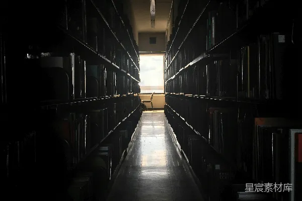 高清摄影 图书馆的长廊