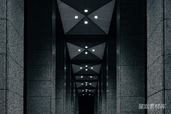 高清摄影 几何光影廊道