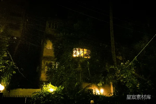 高清摄影 夜幕下的住宅灯光