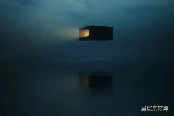 高清摄影 浮于水面的神秘方块