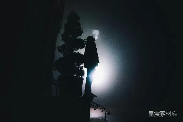 高清摄影 雾中独立的剪影