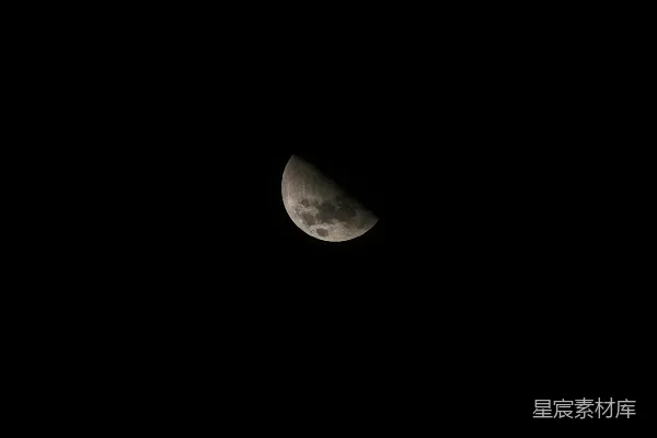 高清摄影 夜空中的一弯新月
