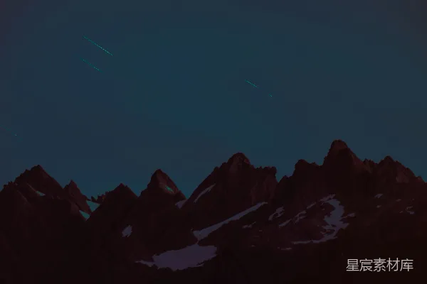 高清摄影 夜空下的山峰