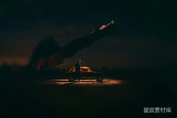 高清摄影 夜幕下的旅行者