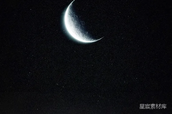 高清摄影 新月与星空