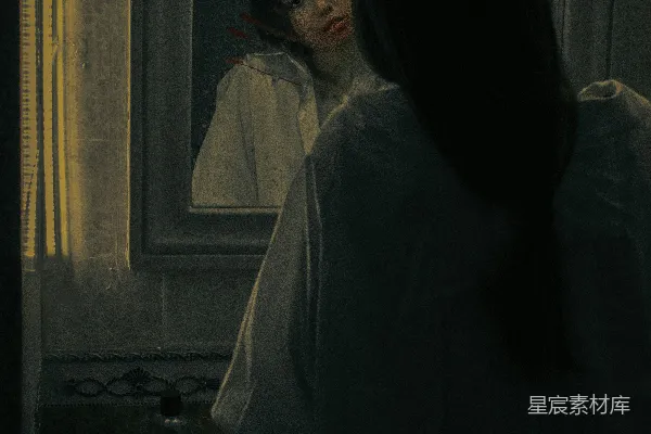 高清摄影 镜子中的她