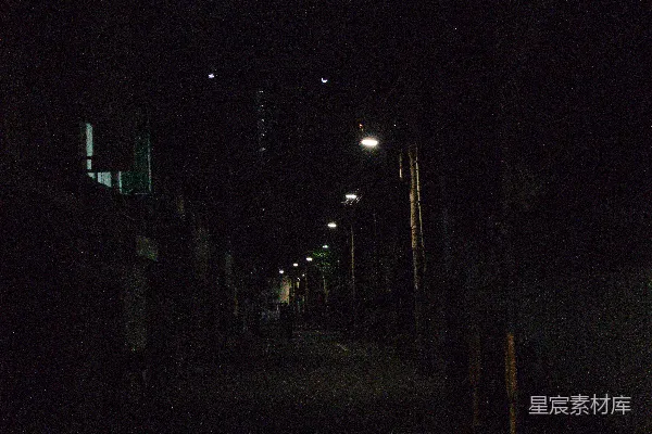 高清摄影 夜幕下的小巷